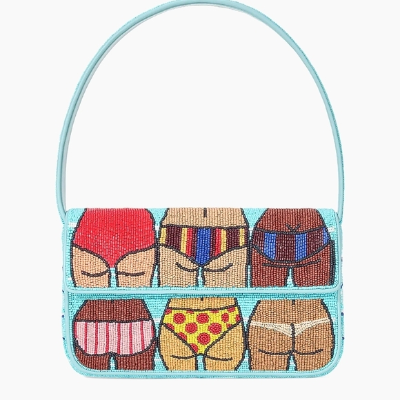 STAUD Handbags - STAUD, Tommy Beaded Bag in Beach Bums